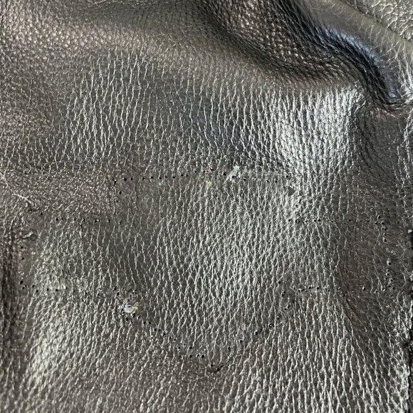 Wilsons Leather Black Leather Moto Jacket Mens LARGE Lined Zip Biker ~ READ - Picture 9 of 10
